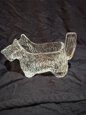 LE Smith Scottie Dog Clear Glass Creamer vintage